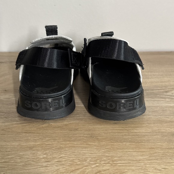 Sorel Viibe Clog Womens 10 White Leather Slingback Casual Platform Neutral - Picture 9 of 15